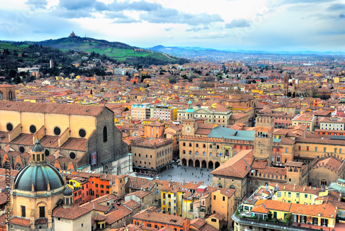 Italy, Bologna aerial view from Asinelli tower.