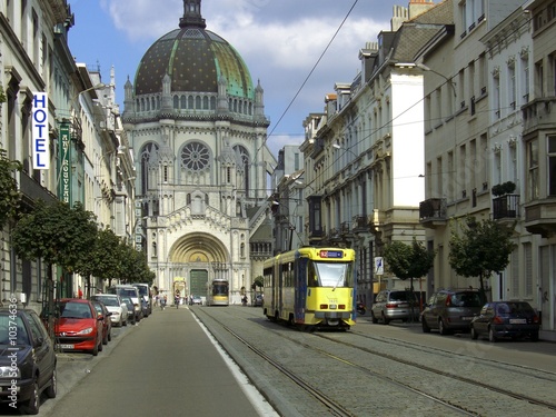 tramway dans une rue à Bruxelles
