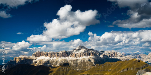 panoramic view of the sella mountain range
