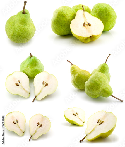 page of pears isolated on the white background