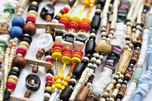 Wood and seashell bead necklaces