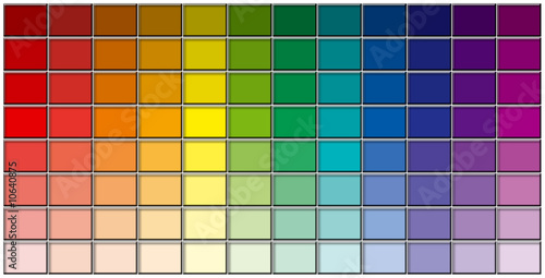 palette des couleurs sous forme de pastilles rectangulaires