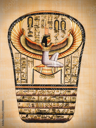 Egyptian papyrus showing Isis, called as "Mather of gods"