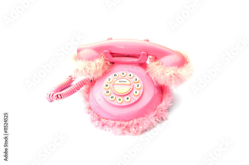 pink fluffy telephone