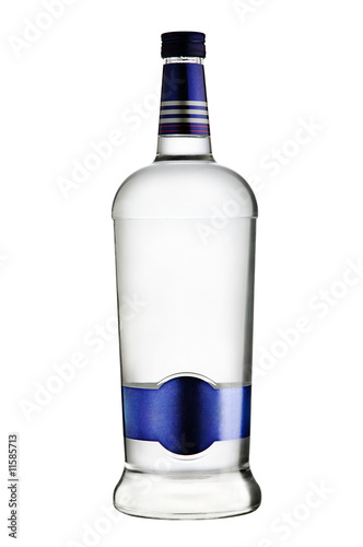 bottle of vodka on white background