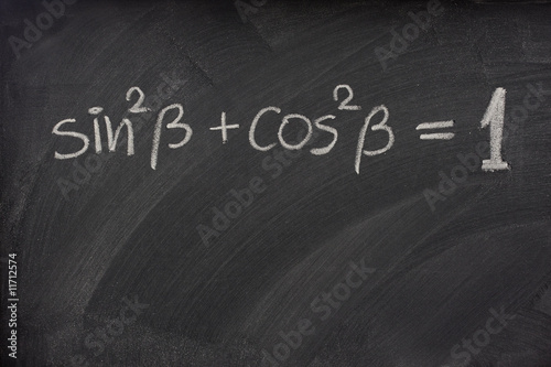 Pythagorean trigonometric identity on a blackboard