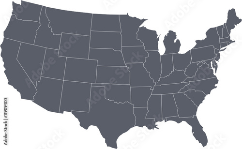 There is a map of USA country