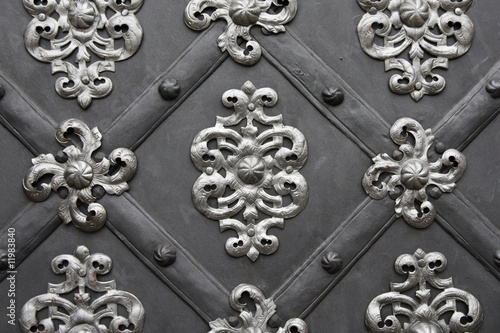 acient metallic door (gate) with floral pattern