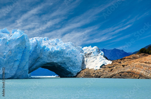 Bridge of ice in Perito Moreno glacier.