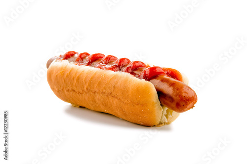 Classic hot-dog with ketchup