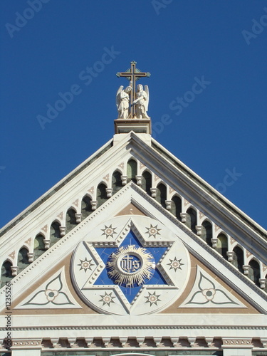 fragment neogotyckiej fasady kościoła Santa Croce we Florencji