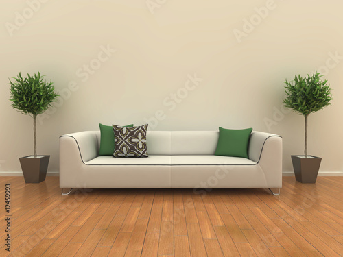 Sofa with plants