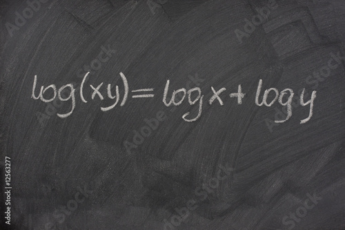 logarithm formula on a school blackboard