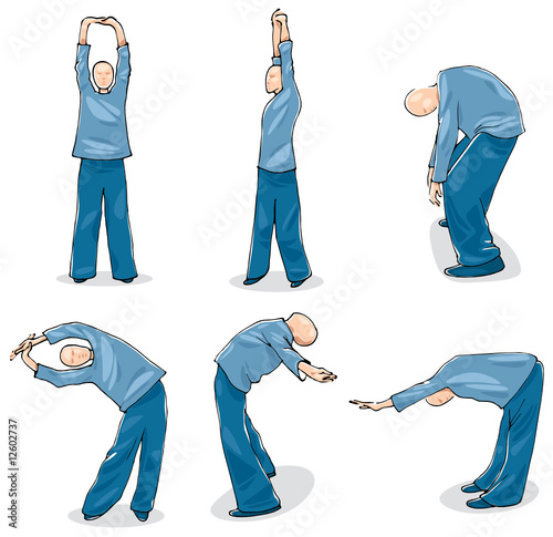 Illustration of Man Practise Tai Chi Warm-up