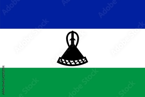 Flag of Lesotho. Illustration over white background
