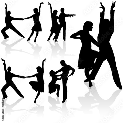 Latino Dance Silhouettes 01 - detailed illustrations