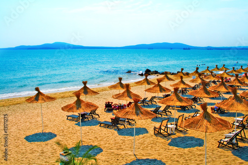 Sunny beach on Bulgaria coastline