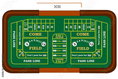 A craps table with odds bets