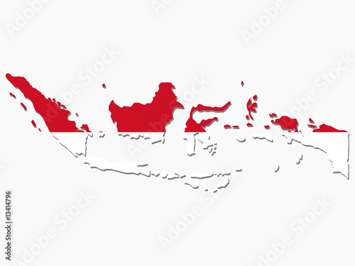 Indonesia map flag