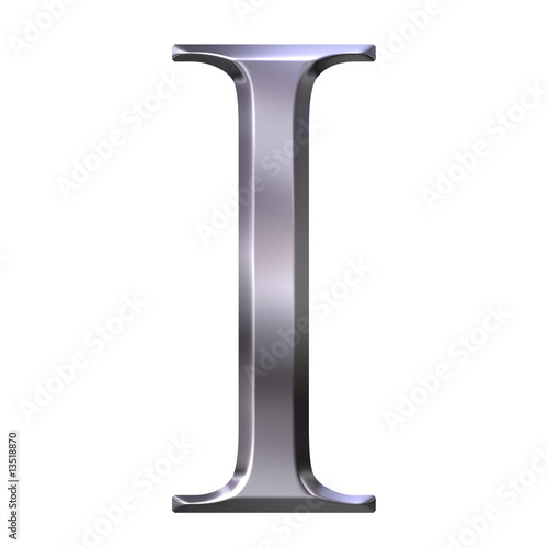 3D Silver Greek Letter Iota