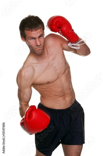 Male boxer uppercut punch