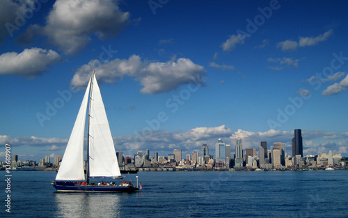 Seattle Skyline with Sailboat