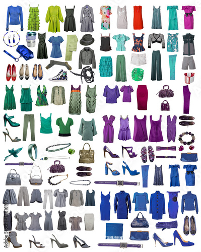 collection internet icons of clothes from white background