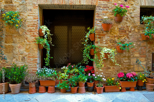 Doorway garden, Italian village