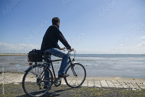 en vélo face à la mer
