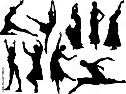 women dancers silhouette