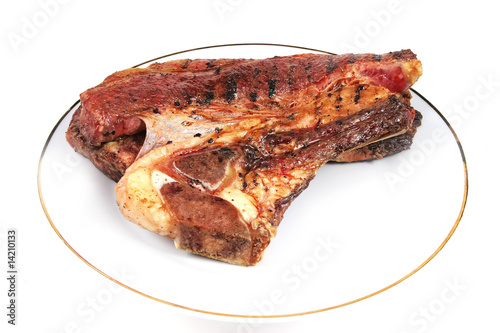 two fat steak on dish