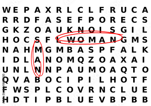 crossword, man and woman