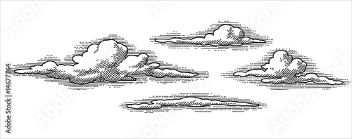 retro vector clouds