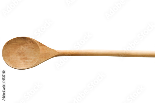 Wooden spoon isolated on white with clipping path included