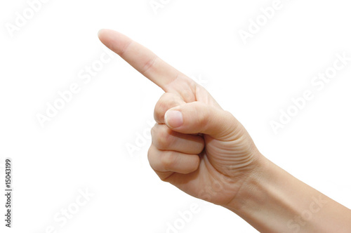 Index finger isolated on white background