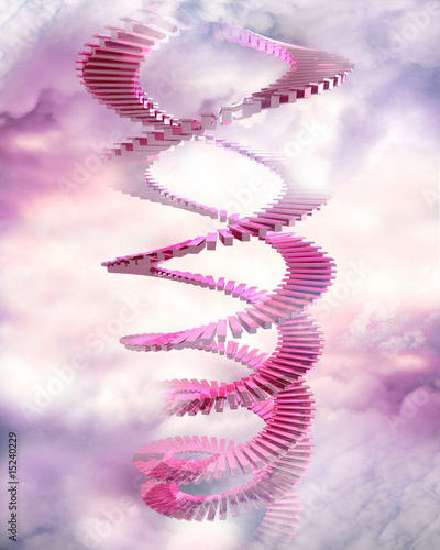 Spiral stairway in the cloud