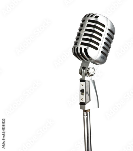 microphone metal white background