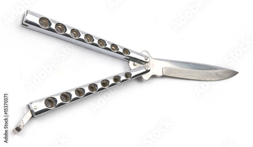 Butterfly knife on white background