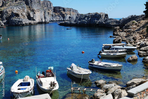Greece, Rhodes island ,st. Paul Bay in Lindos