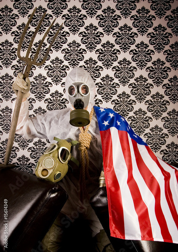 Gas Mask, American flag 