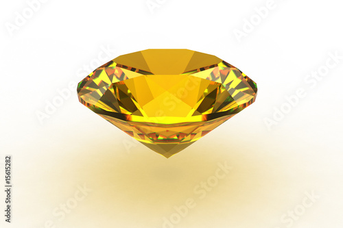 Yellow round topaz gemstone