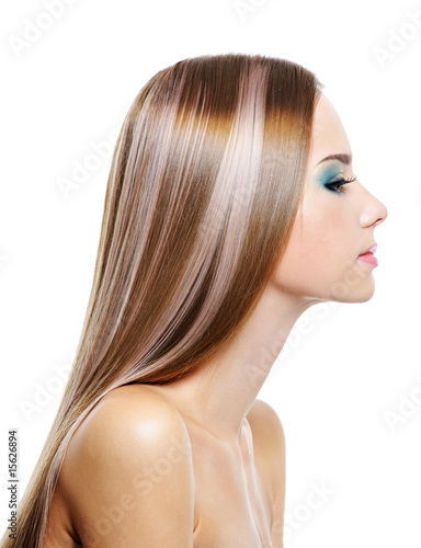 Female with long health beautiful hair