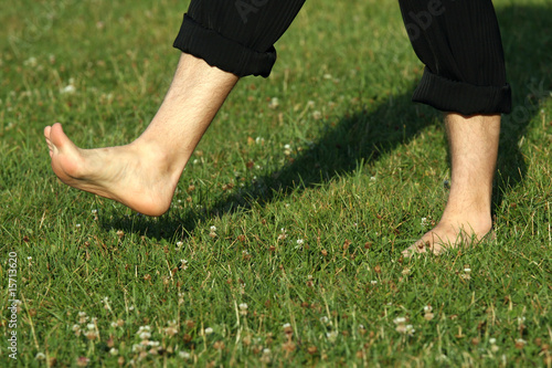 walking barefoot