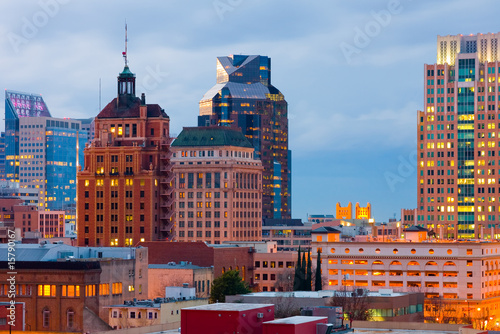 Sacramento skyline at night