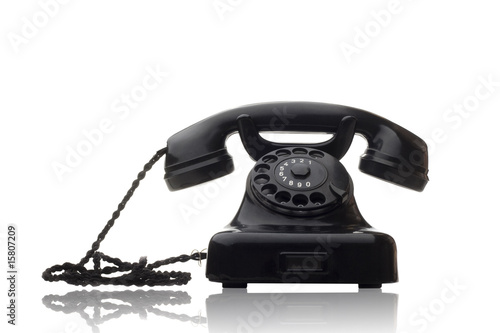 black rotary telephone