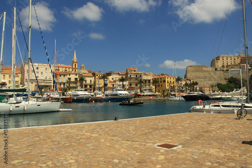 calvi harbor yachts and sailing boats corsica france
