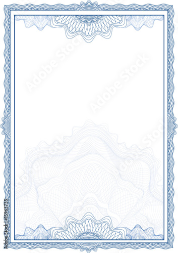 Classic guilloche border for diploma or certificate / vector