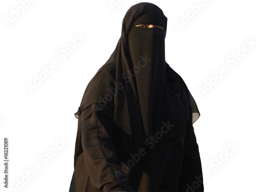 Muslim woman wearing a Burqa iisolated on white