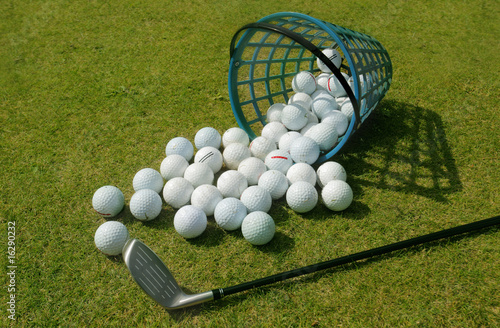 Basket of Driving Range Golf Balls