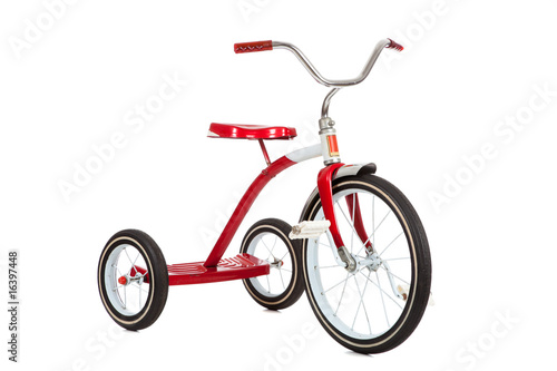 Red Tricycle on White